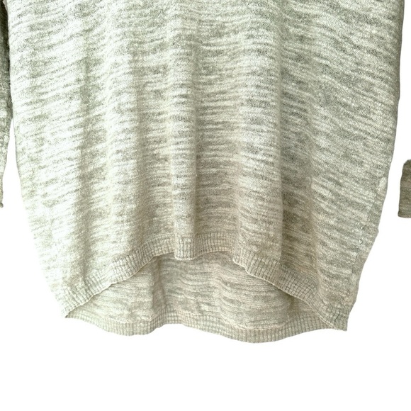 J. Crew sweater with v-neck, 3/4 length sleeves, high-low hem, linen blend knit - Picture 5 of 11